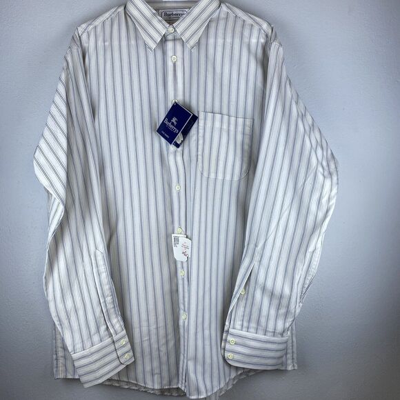 Burberrys Other - NWT Burberrys Sz 16.5 35 Men's Dress Long Sleeve Dress Shirt, Ecru Blue stripe